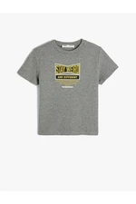 Koton T-Shirt Slogan Printed Short Sleeve Crew Neck