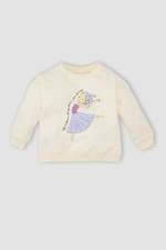 DEFACTO Baby Girl Regular Fit Crew Neck Ballerina Printed Sweatshirt Fabric Sweatshirt