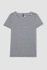 DEFACTO Regular Fit Boat Neck Striped Short Sleeve T-Shirt