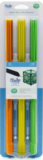 3Doodler Create+ PLA Nachfüllung für 3D-Stift Neon Orange, Yellow & Green 75