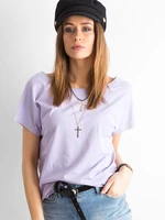 T-shirt with back neckline, light purple