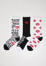 Skarpetki Kiss 3-pak Czarny/Biały/Czerwony
