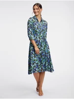 Damska sukienka koszulowa w kwiaty Orsay zielono-niebieska - Kobieta