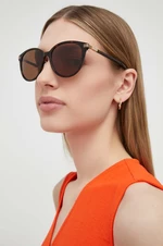 Slnečné okuliare Gucci dámske, hnedá farba, GG1452SK