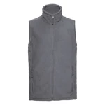 Men's grey fleece vest pill-free fleece Russell