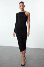 Trendyol Black Bodycon One Sleeve Knitted Dress