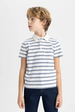 DEFACTO Boy's Striped Pique Short Sleeve Polo T-Shirt