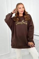 Insulated sweatshirt with Ciao Bella inscription brown