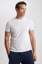 DEFACTO Regular Fit Crew Neck Striped Short Sleeve Pajama Top