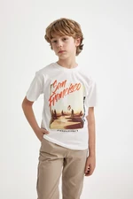 DEFACTO Boy's Crew Neck Printed Short Sleeve T-Shirt