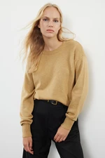 Trendyol Beige Wool Wide Pattern Basic Knitwear Sweater