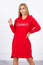 Dress with the inscription unlimited red