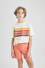 DEFACTO Boys Oversize Fit Crew Neck Striped Short Sleeve T-Shirt