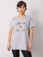 Grey women's T-shirt with inscription