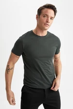 DEFACTO Slim Fit Crew Neck Premium Short Sleeve Cotton Basic T-Shirt