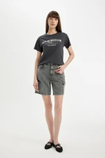 DEFACTO High Waist Jean Bermuda Shorts