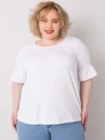 White blouse in Plus size with decorative sleeves