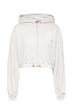 Tommy Jeans Sweatshirt - TJW CROP WORLDWIDE ZIP THRU beige