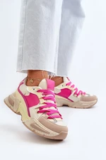 Women's sneakers with thick soles Fuchsia Peonema