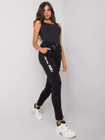 Women's black cotton sweatpants