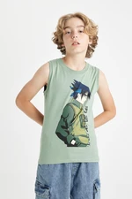 DEFACTO Boy's Crew Neck Printed Undershirt