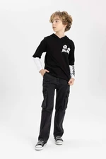 DEFACTO Boy's Cargo Fit Straight Leg Jean Trousers