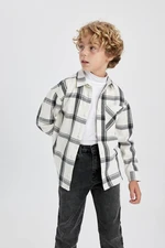 DEFACTO Boy's Oversize Fit Flannel Long Sleeve Shirt