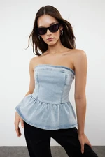 Trendyol Light Blue Denim Bustier