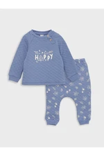 LC Waikiki Crew Neck Long Sleeve Printed Baby Boy Sweatshirt and Trousers 2-Piece Set