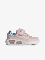 Light Pink Girly Sneakers with Glowing Sole Geox - Girls