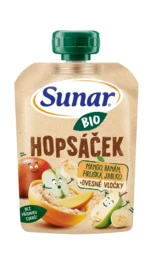 SUNAR BIO ovocná kapsička Hopsáček mango, banán, hruška a ovsené vločky 100 g