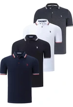 QUAD SET T8594 DEWBERRY MENS T-SHIRT-BLACK-WHITE-NAVY BLUE-ANTHRACITE