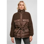 Women's Sherpa Mix Puffer Jacket Brown