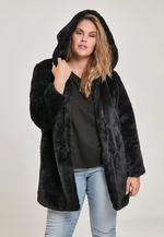 Women's Hooded Teddy Coat Black