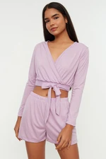 Trendyol Lilac Double Breasted Knitted Pajamas Set