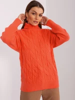 Orange women's knitted sweater