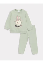 LC Waikiki Baby Crew Neck Long Sleeve Printed Sweatshirt and Pants 2-Set