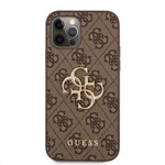 Zadní kryt Guess Big 4G Metal Logo Case pro Apple iPhone 12/12 Pro, hnědá