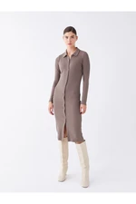 LC Waikiki Women's Plain Long Sleeve Shirt Dress