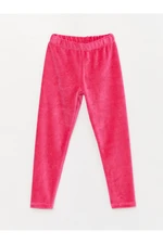 LC Waikiki Basic Girls' Velvet Leggings with an Elastic Waist.