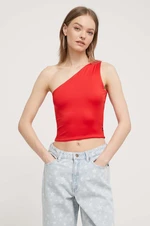 Top Tommy Jeans dámský, červená barva, DW0DW17898