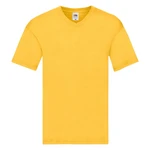 Original V-neck Fruit of the Loom Men's Yellow T-shirt