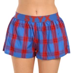 Red-and-Blue Women's Plaid Boxer Shorts Styx