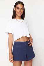 Trendyol Navy Blue Pocket Detailed High Waist Denim Shorts