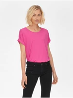 Dark pink women's T-shirt ONLY Moster