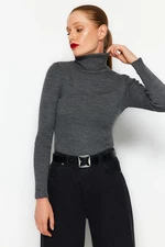 Trendyol Anthracite Basic Turtleneck Knitwear Sweater