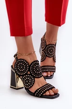 Embellished D&A High Heeled Sandals Black