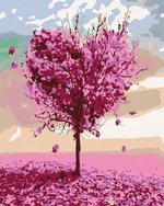 Zuty Malowanie diamentami Drzewo Różowego Serca