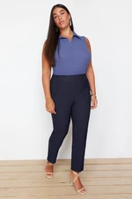 Trendyol Curve Navy Blue Cigarette Woven Trousers