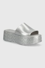 Pantofle Melissa BECKY + MARC JACOBS AD dámské, stříbrná barva, na platformě, M.33968.AQ980